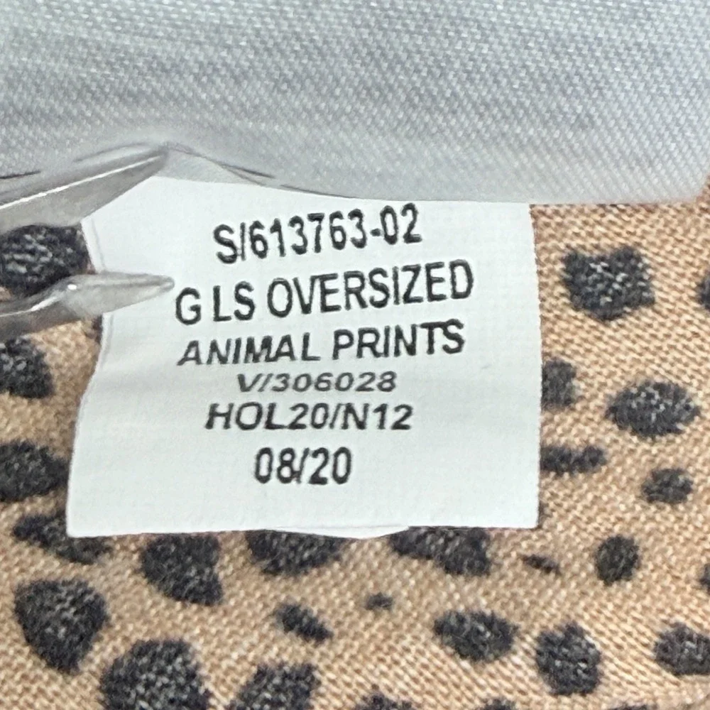 Old Navy Women's M Leopard Cheetah Print Peasant Blouse Button Front Balloon
